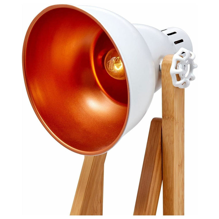 61cm Bamboo Easel Table Lamp Modern Scandi Designer Desk Light Bedroom Office - Magdasmall