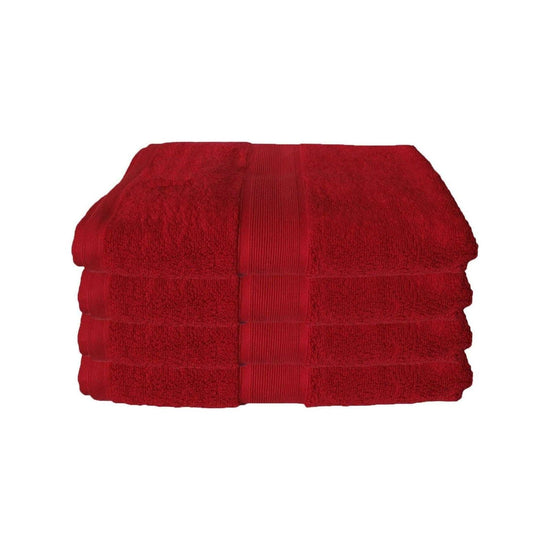 650gsm Casual Elegance Set of 4 Cotton Bath Towels Red 78x136cm - Magdasmall