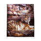 675gsm 2 Ply 3D Print Faux Mink Blanket Queen 200x240 cm Tiger Family - Magdasmall