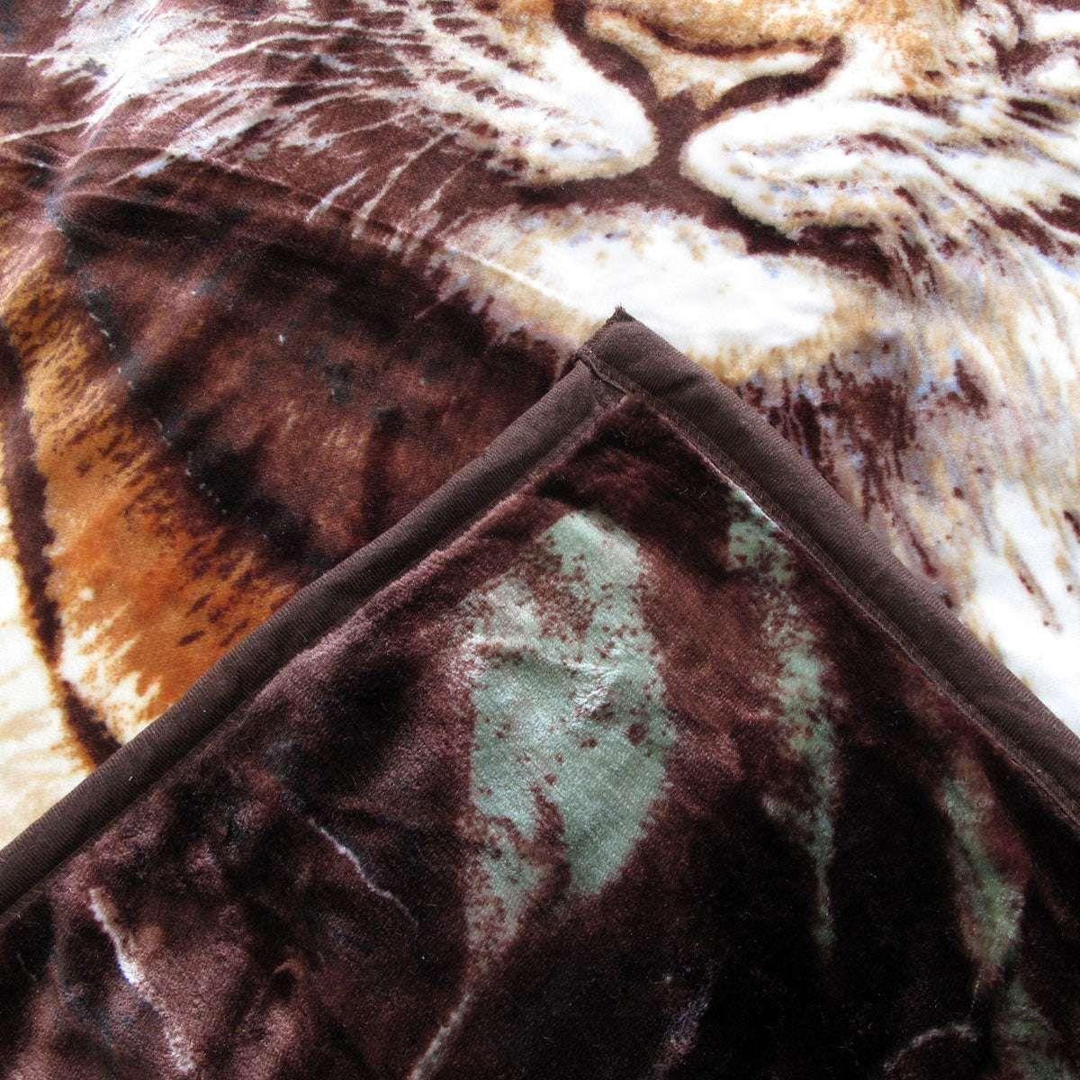 675gsm 2 Ply 3D Print Faux Mink Blanket Queen 200x240 cm Tiger Family - Magdasmall