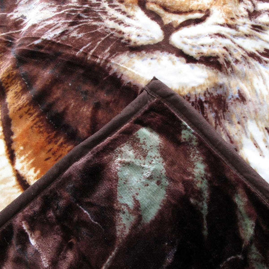 675gsm 2 Ply 3D Print Faux Mink Blanket Queen 200x240 cm Tiger Family - Magdasmall