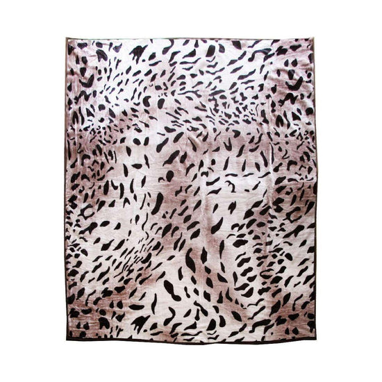 675gsm 2 Ply Animal Print Faux Mink Blanket Queen 200x240 cm Jaguar - Magdasmall