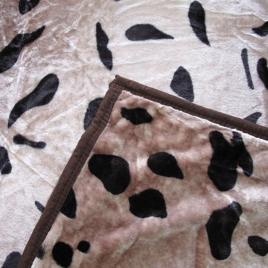 675gsm 2 Ply Animal Print Faux Mink Blanket Queen 200x240 cm Jaguar - Magdasmall