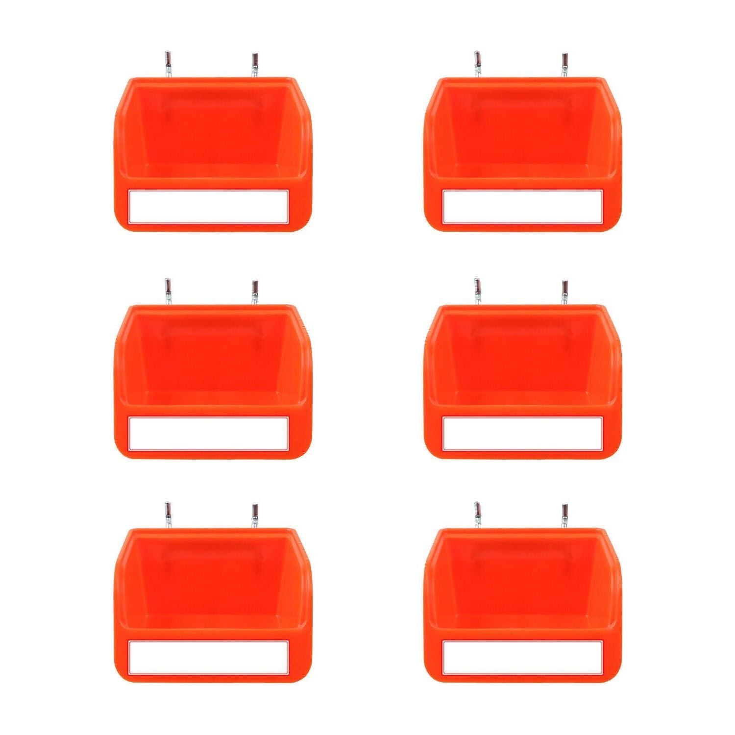 6Pc Pegboard Bins Peg Board Parts Storage With Steel Hooks Tools Organiser Tray - Magdasmall