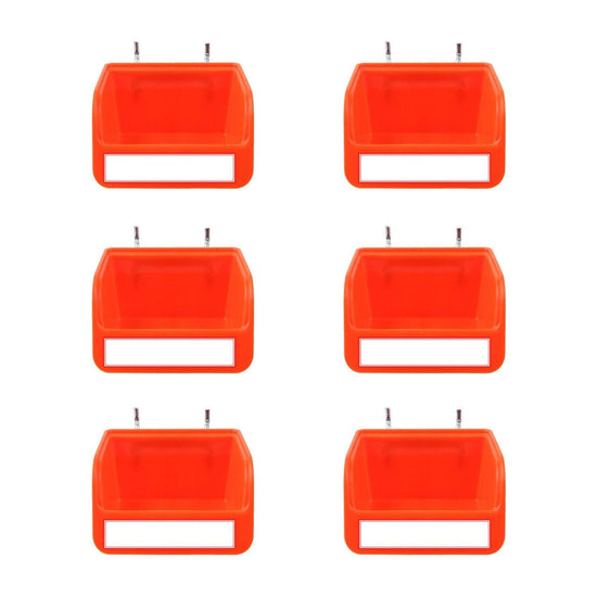 6Pc Pegboard Bins Peg Board Parts Storage With Steel Hooks Tools Organiser Tray - Magdasmall