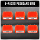 6Pc Pegboard Bins Peg Board Parts Storage With Steel Hooks Tools Organiser Tray - Magdasmall