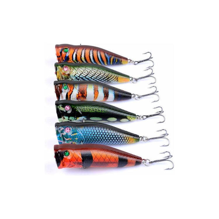 6X 7cm Popper Poppers Fishing Lure Lures Surface Tackle Fresh Saltwater - Magdasmall