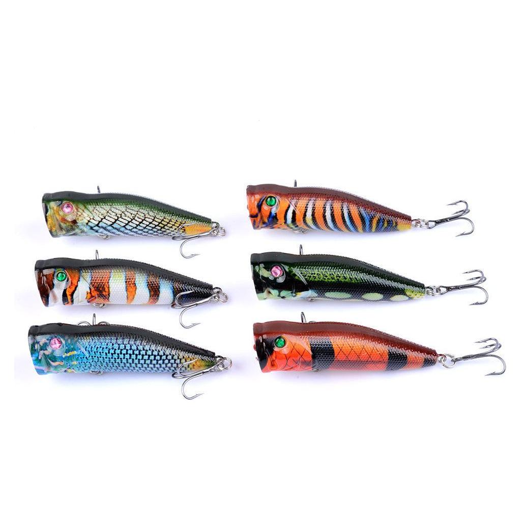 6X 7cm Popper Poppers Fishing Lure Lures Surface Tackle Fresh Saltwater - Magdasmall