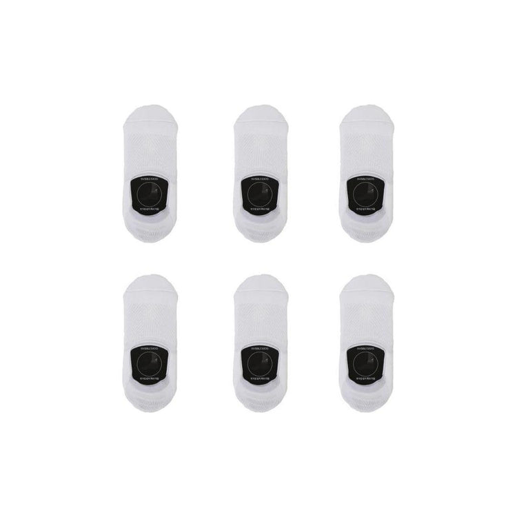 6X Rexy Cushion No Show Ankle Socks Medium Non-Slip Breathable WHITE - Magdasmall