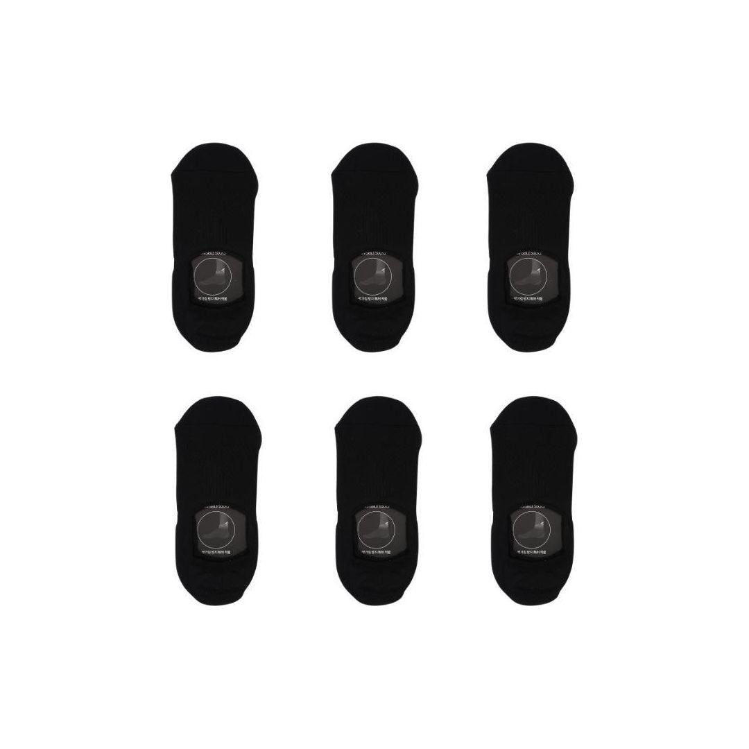 6X Rexy Cushion No Show Ankle Socks Small Non-Slip Breathable BLACK - Magdasmall