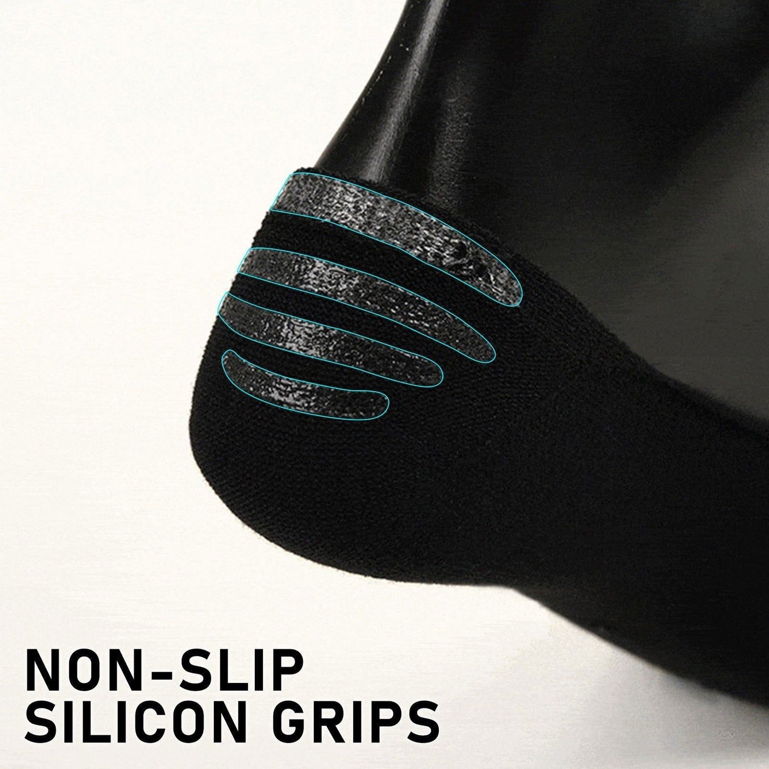 6X Rexy Cushion No Show Ankle Socks Small Non-Slip Breathable BLACK - Magdasmall