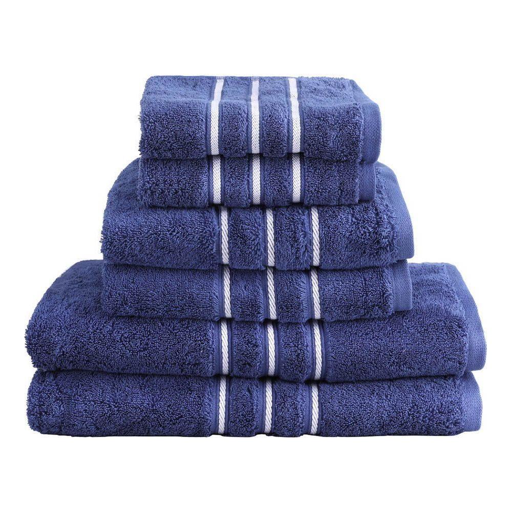 6 Pack Bath Towels Set Cotton Towel Navy - Magdasmall