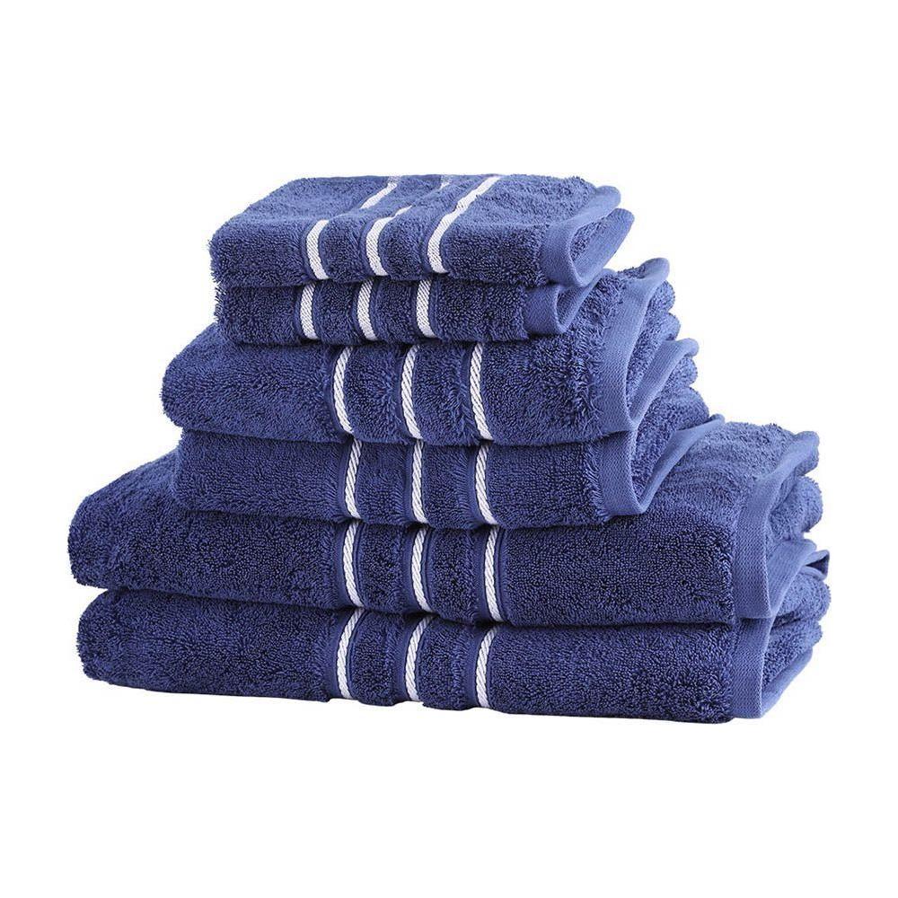 6 Pack Bath Towels Set Cotton Towel Navy - Magdasmall
