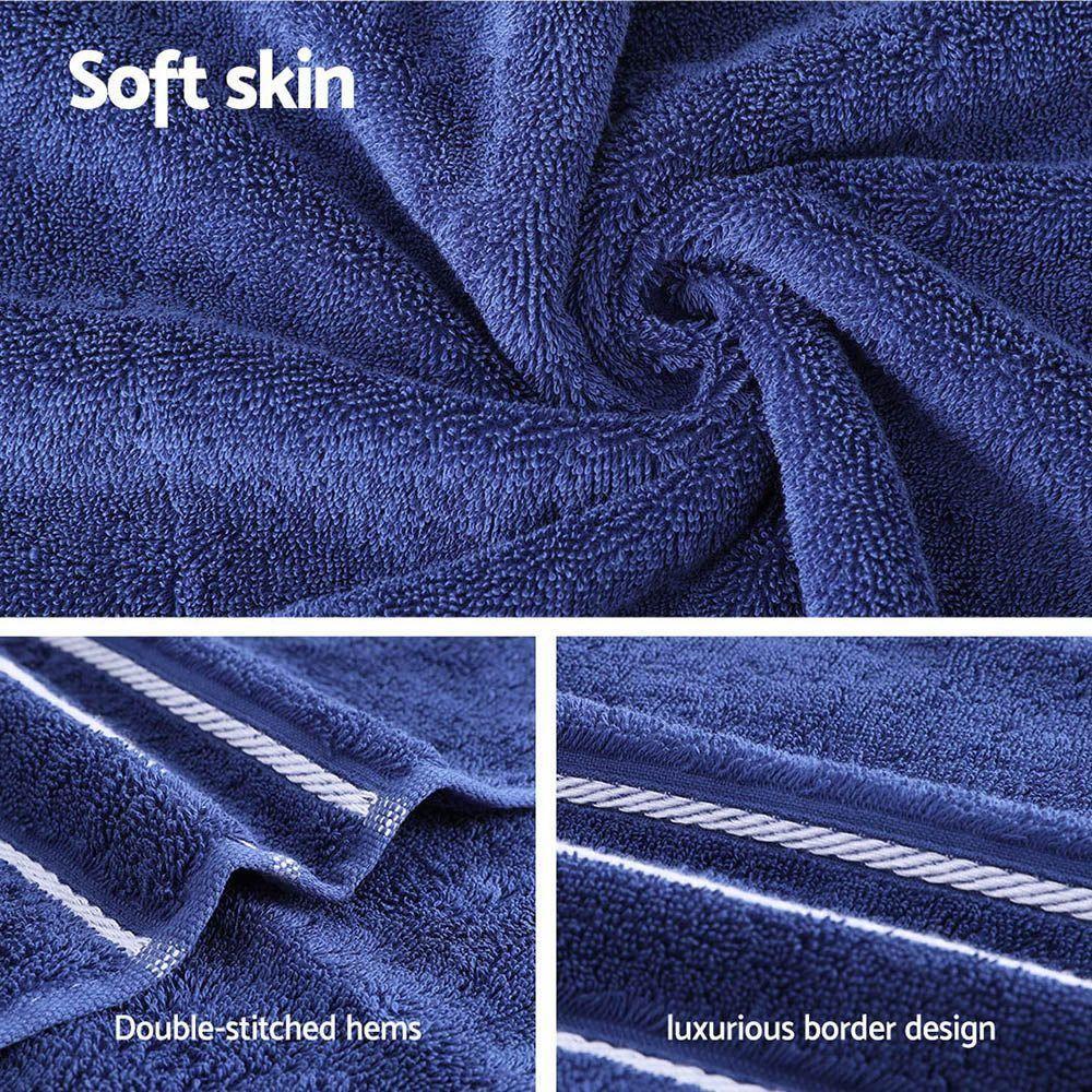 6 Pack Bath Towels Set Cotton Towel Navy - Magdasmall