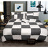 6 Piece Comforter Set Check Charcoal Queen by Shangri La - Magdasmall