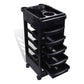 6 Tier Hairdressing Trolley Black 82x49x32cm Salon Hair Colouring Rolling Cart - Magdasmall