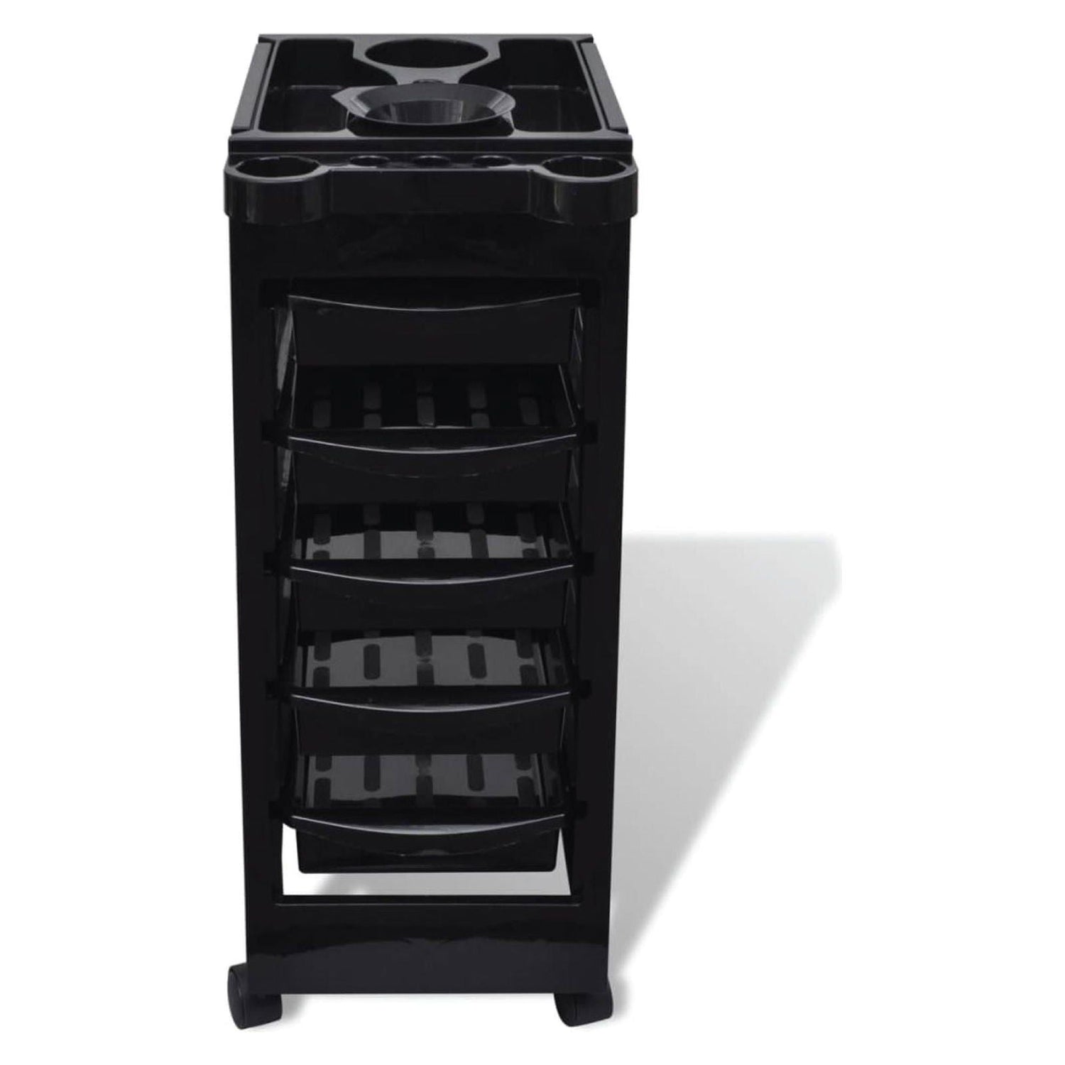 6 Tier Hairdressing Trolley Black 82x49x32cm Salon Hair Colouring Rolling Cart - Magdasmall