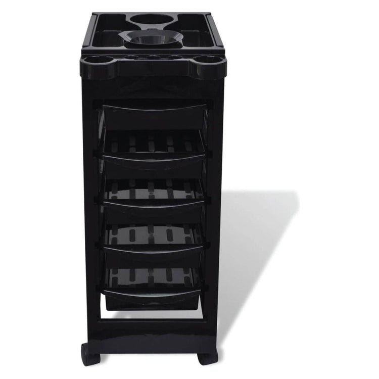 6 Tier Hairdressing Trolley Black 82x49x32cm Salon Hair Colouring Rolling Cart - Magdasmall