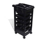 6 Tier Hairdressing Trolley Black 82x49x32cm Salon Hair Colouring Rolling Cart - Magdasmall