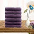 6 piece ultra light cotton face washers in aubergine - Magdasmall