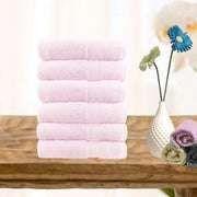 6 piece ultra light cotton face washers in baby pink - Magdasmall