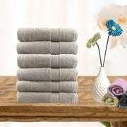 6 piece ultra light cotton face washers in beige - Magdasmall