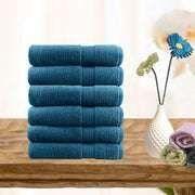 6 piece ultra light cotton face washers in teal - Magdasmall