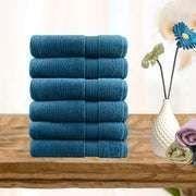 6 piece ultra light cotton hand towels in teal - Magdasmall