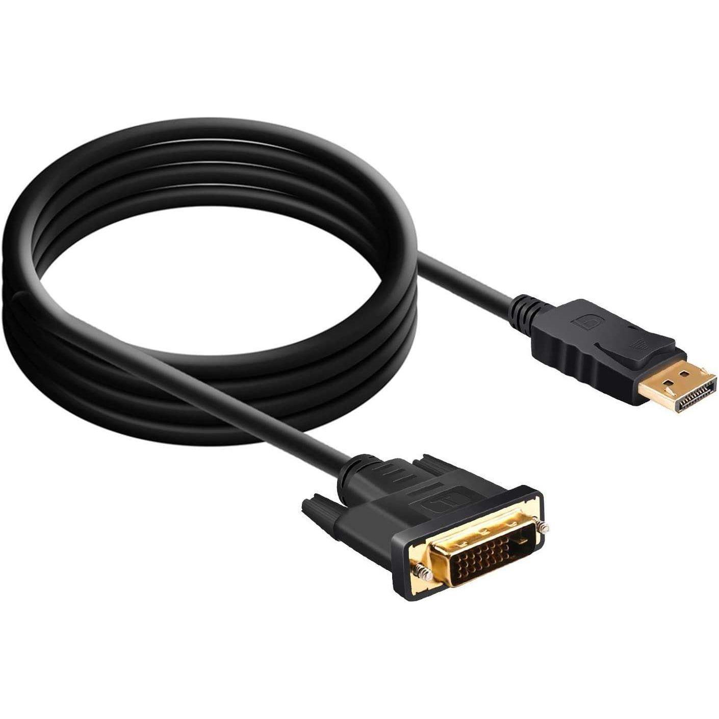 6ft 1.8M Display Port DP To Dual Link DVI-D 24+1 Pin Male Gold Connection Cable - Magdasmall