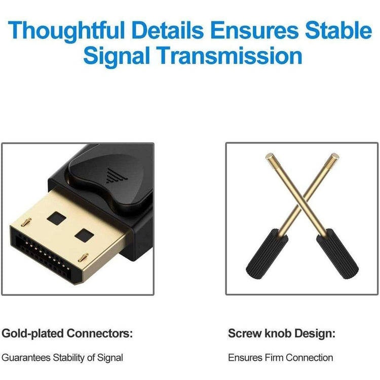 6ft 1.8M Display Port DP To Dual Link DVI-D 24+1 Pin Male Gold Connection Cable - Magdasmall