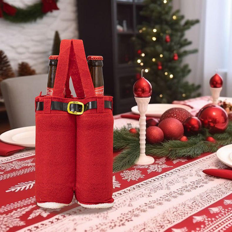 6pcs Big one Christmas Decoration Supplies, Christmas Pants, Gift Bags, Small Pants Candy Bags, Tote Bags, Wine Bottle Sets, Coke Bags - Magdasmall