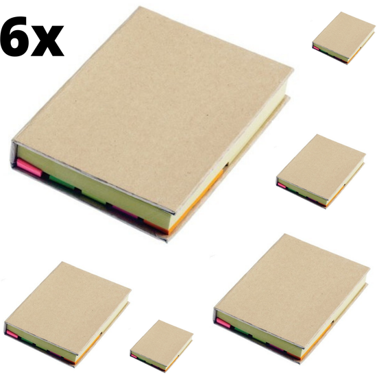 6x Post It Notebook Journal Sketchbook Pad Notepad Note Book - Beige