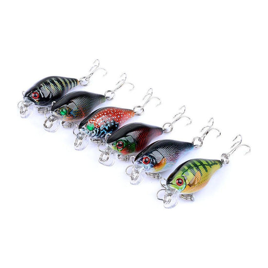6x 4.3cm Popper Crank Bait Fishing Lure Lures Surface Tackle Saltwater - Magdasmall