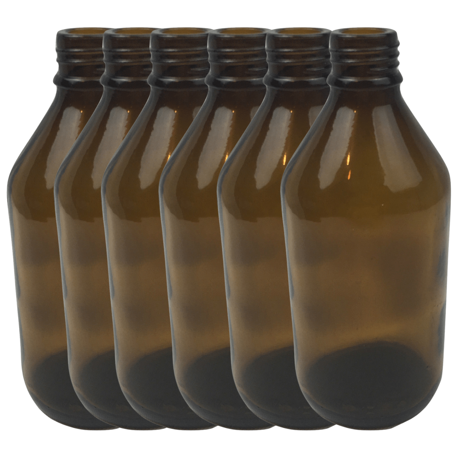 6x 600ml Amber Glass Bottle Cosmetic Essential Oil General Purpose Storage - Magdasmall