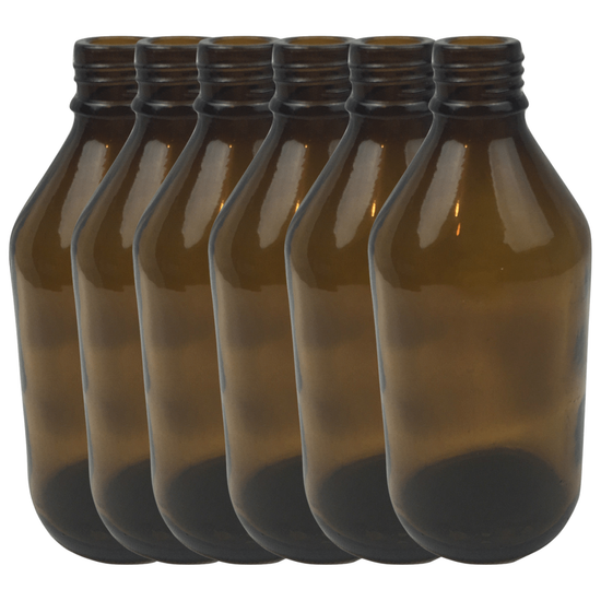 6x 600ml Amber Glass Bottle Cosmetic Essential Oil General Purpose Storage - Magdasmall
