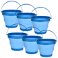 6x 7L Foldable Collapsible Silicone Bucket for Home/Hiking/Camping/Fishing -Blue - Magdasmall