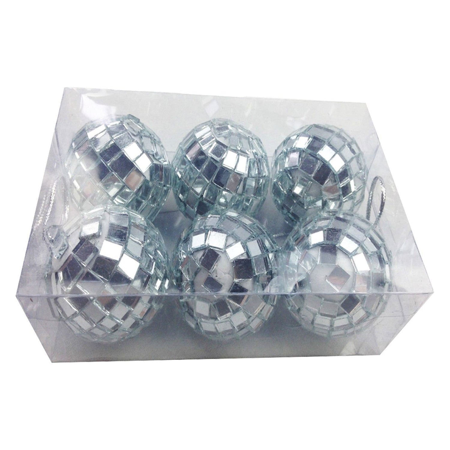6x Hanging Mini Disco Balls Shiny Silver Mirror Party Halloween Reflect 4cm Bulk - Magdasmall