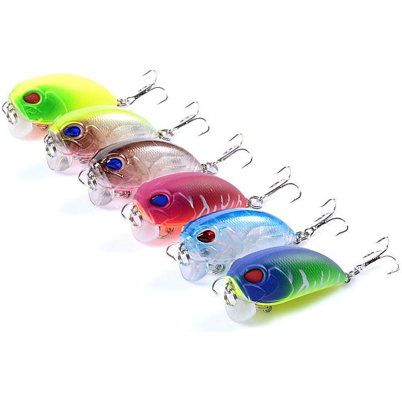 6x Popper Crank 5.1cm Fishing Lure Lures Surface Tackle Fresh Saltwater - Magdasmall