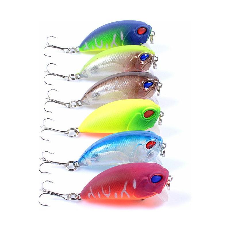6x Popper Crank 5.1cm Fishing Lure Lures Surface Tackle Fresh Saltwater - Magdasmall