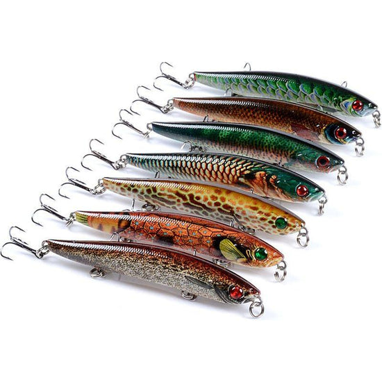 6x Popper Poppers 9.3cm Fishing Lure Lures Surface Tackle Fresh Saltwater - Magdasmall
