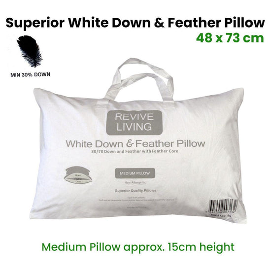 70% Feather 30% Down Superior Medium Standard Pillow 48 x 73 cm - Magdasmall
