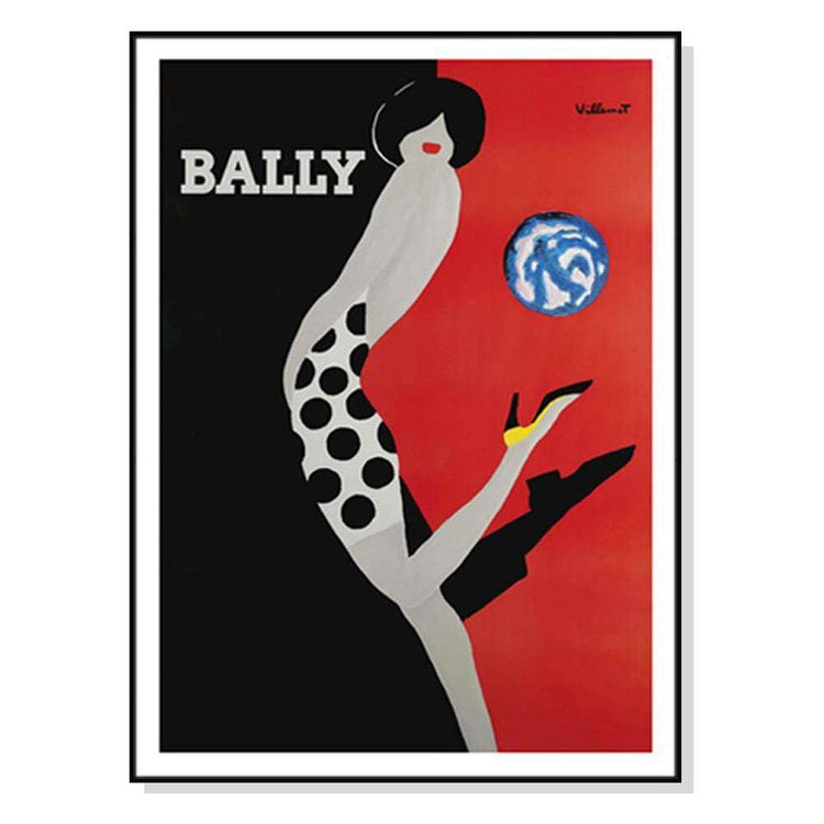 70cmx100cm Fashion Bally Black Frame Canvas Wall Art