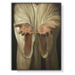 70cmx100cm Jesus Nail Hand Black Frame Canvas Wall Art