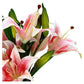 Premium Faux Pink Lily in Glass Vase (Artificial Tiger Lily Arrangement)