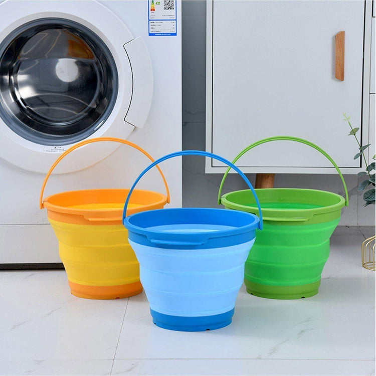 7 Litre Foldable Collapsible Silicone Bucket for Home/Hiking/Camping/Fishing - Blue - Magdasmall