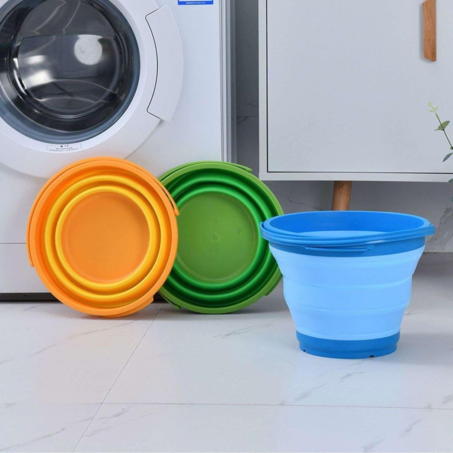 7 Litre Foldable Collapsible Silicone Bucket for Home/Hiking/Camping/Fishing - Blue - Magdasmall