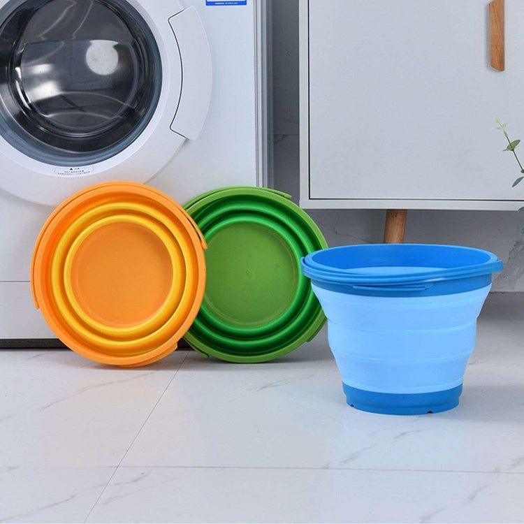 7 Litre Foldable Collapsible Silicone Bucket for Home/Hiking/Camping/Fishing - Blue - Magdasmall