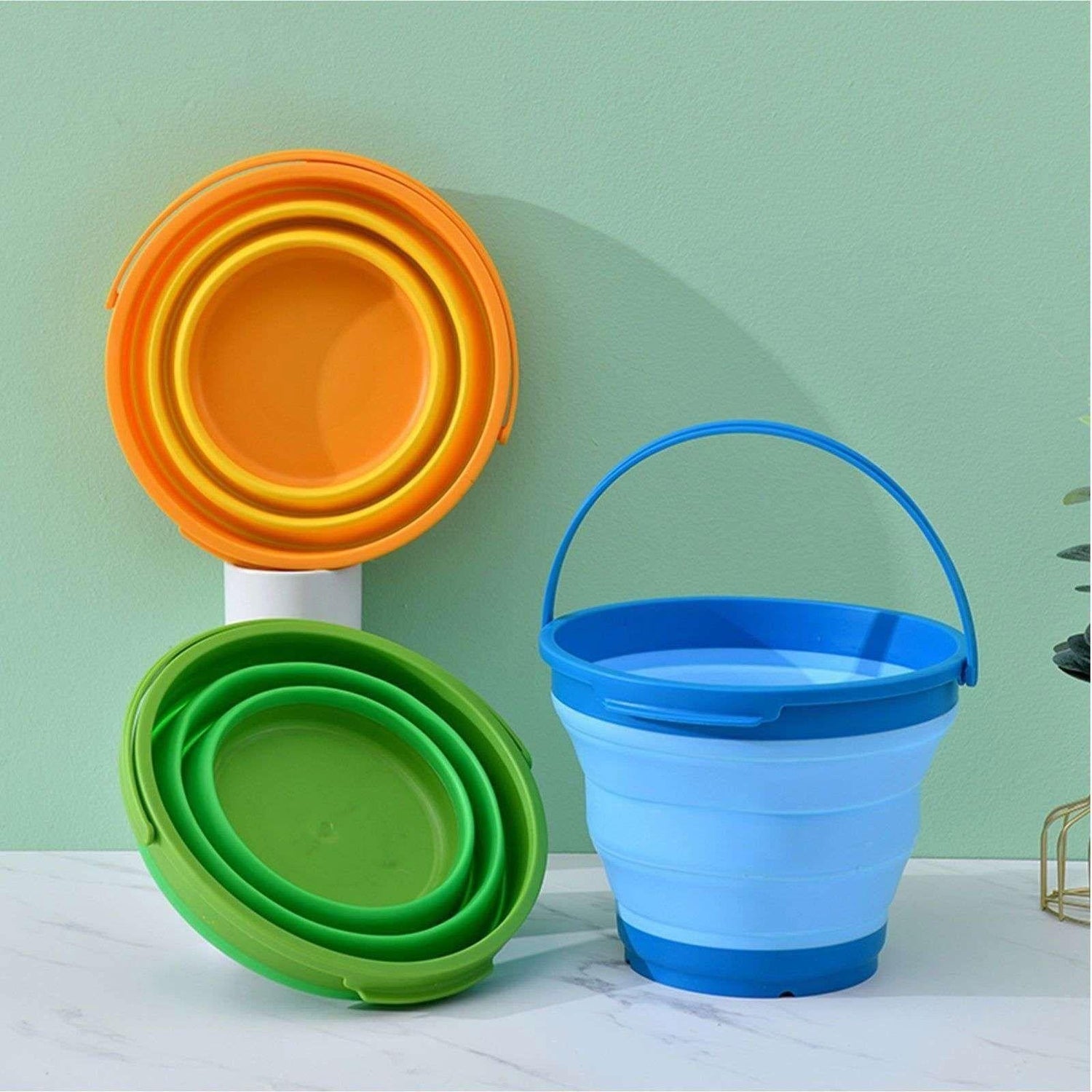 7 Litre Foldable Collapsible Silicone Bucket for Home/Hiking/Camping/Fishing - Blue - Magdasmall