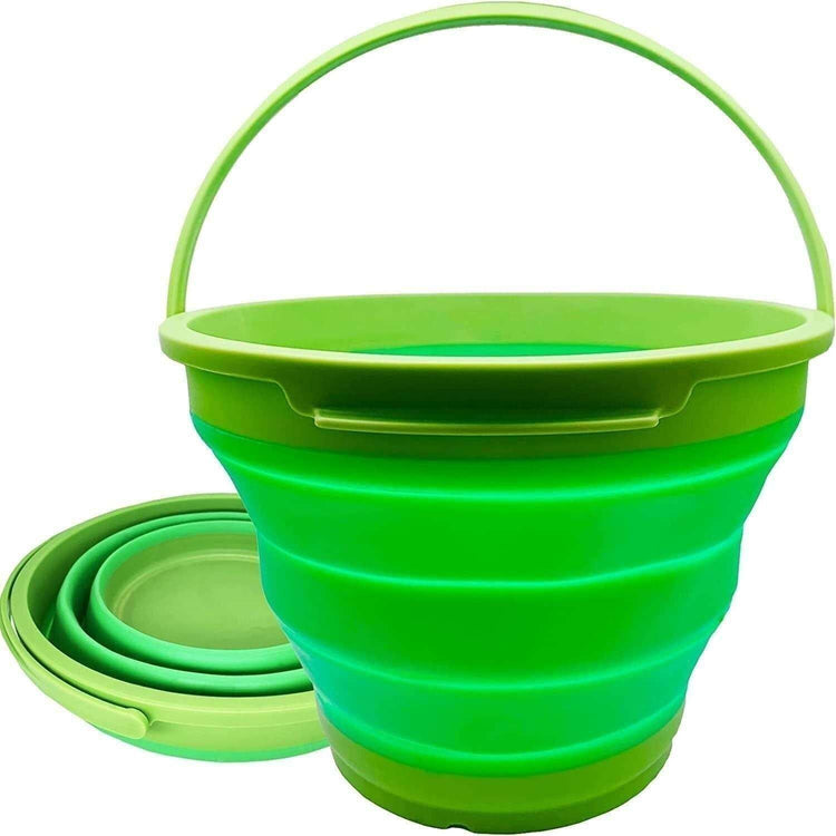 7 Litre Foldable Collapsible Silicone Bucket for Home/Hiking/Camping/Fishing - Green - Magdasmall