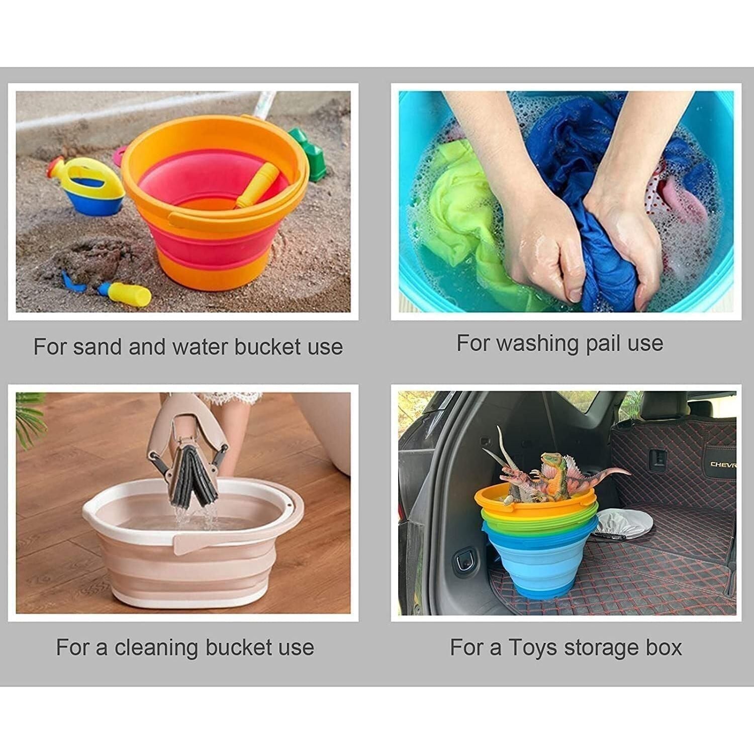 7 Litre Foldable Collapsible Silicone Bucket for Home/Hiking/Camping/Fishing - Green - Magdasmall
